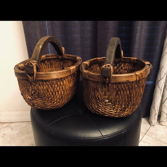 RESERVED- Vintage Old World Style Rattan & Acacia - Picture 8 of 10